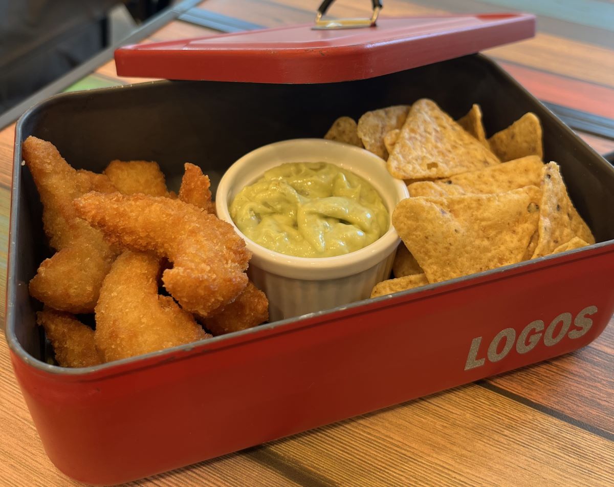 Tortilla Chips & Popcorn Shrimp with Avocado Sauce